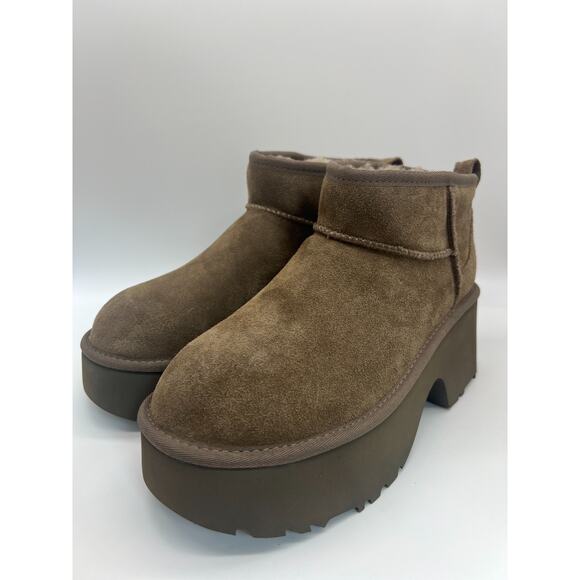 Ugg Classic Ultra Mini New Heights Boot Hickory 1158311 Women's Size 9 New - Picture 9 of 12